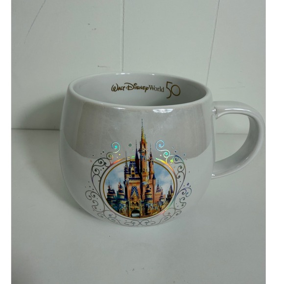 Disney Other - Disney World 50th Anniversary Iridescent Cinderella Castle Mug 21oz Stoneware